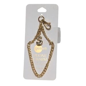 Gemelli Monogram S Gold Plated Phone Charm Wristlet